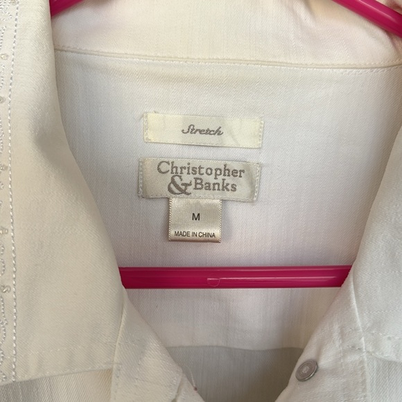 Christopher & Banks White Beaded Jacket - Picture 2 of 6